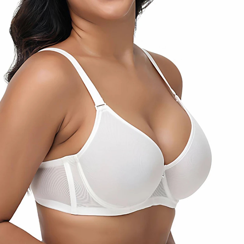Plus Size Women's Mesh Support - Underwire Bra Padded 评论和价格