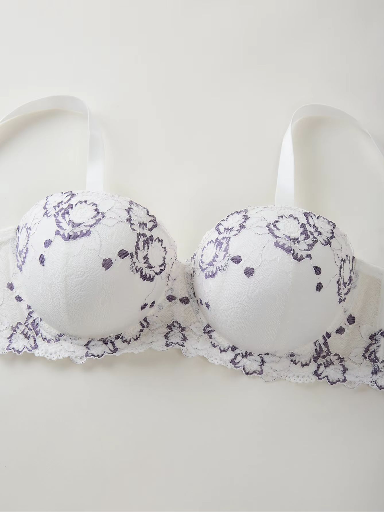 Plus Size Lace & Embroidery Wo - Underwire Bra Padded 评论和价格