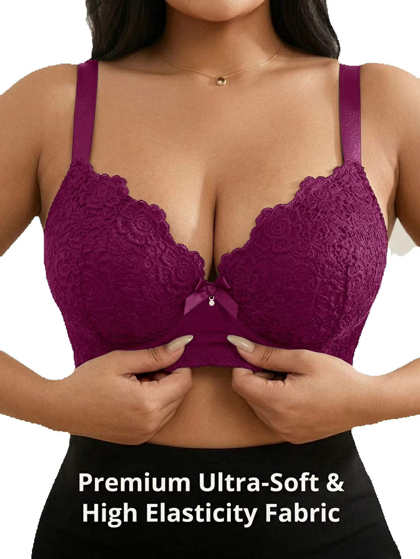 Women Plus Size Floral Push Up - Underwire Bra Padded 评论和价格
