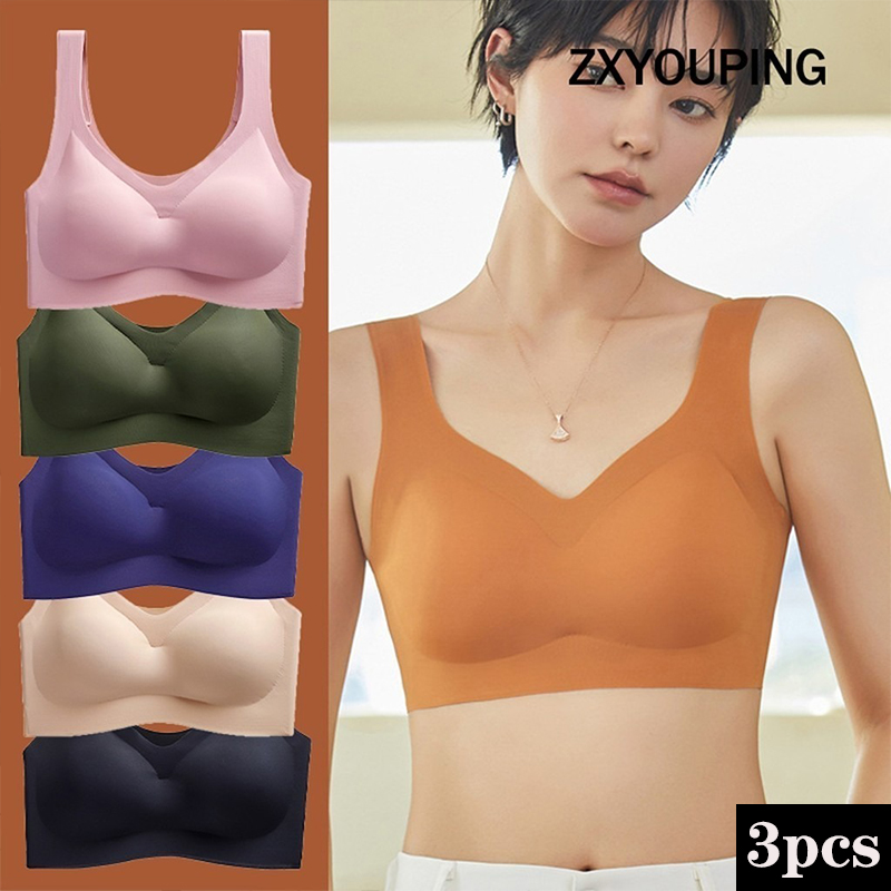 3PCS Sexy Sports Bra Seamless  - Full Coverage Bra 评论和价格