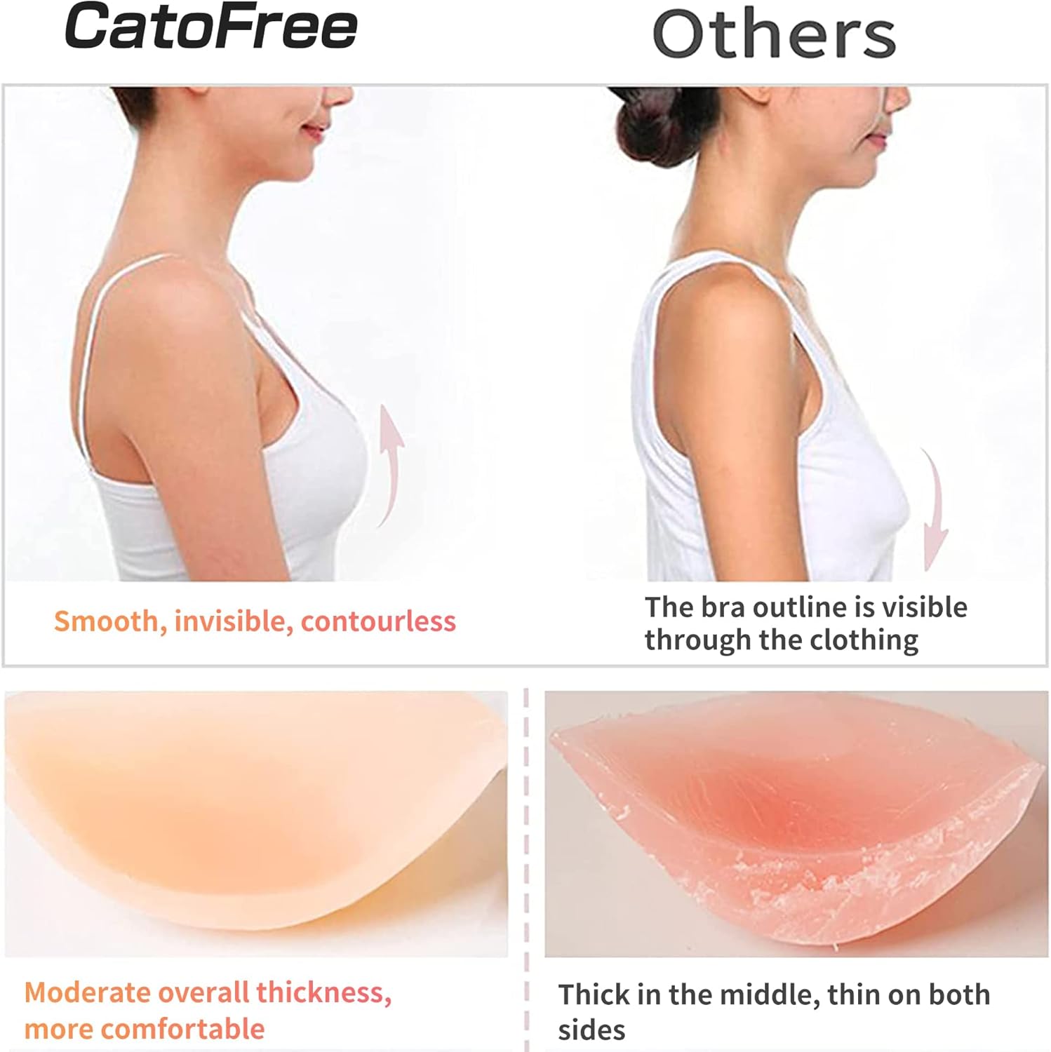 Push-Up Wire-Free Solid Silico - Backless Bra Sticky 评论和价格